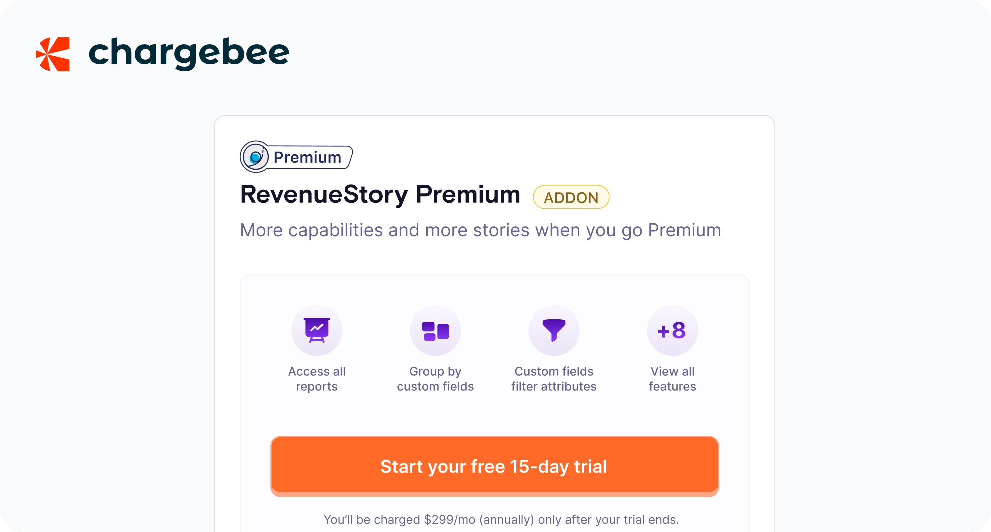 RevenueStory product interface